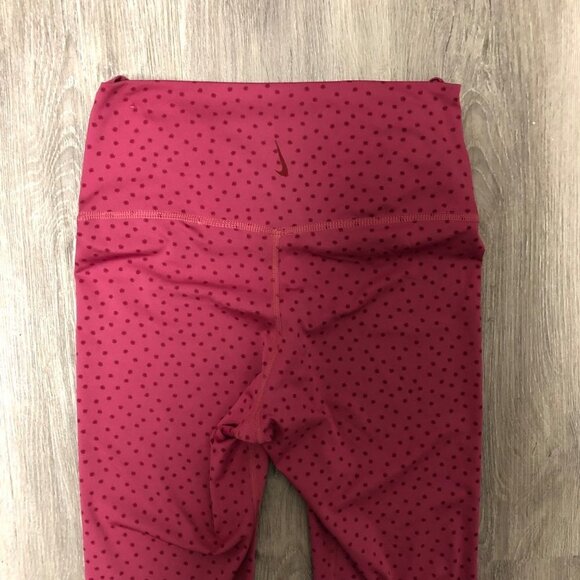 Nike Dri Fit Size Medium Leggings High Rise Crossover Front Workout Pants Pink - Picture 6 of 10